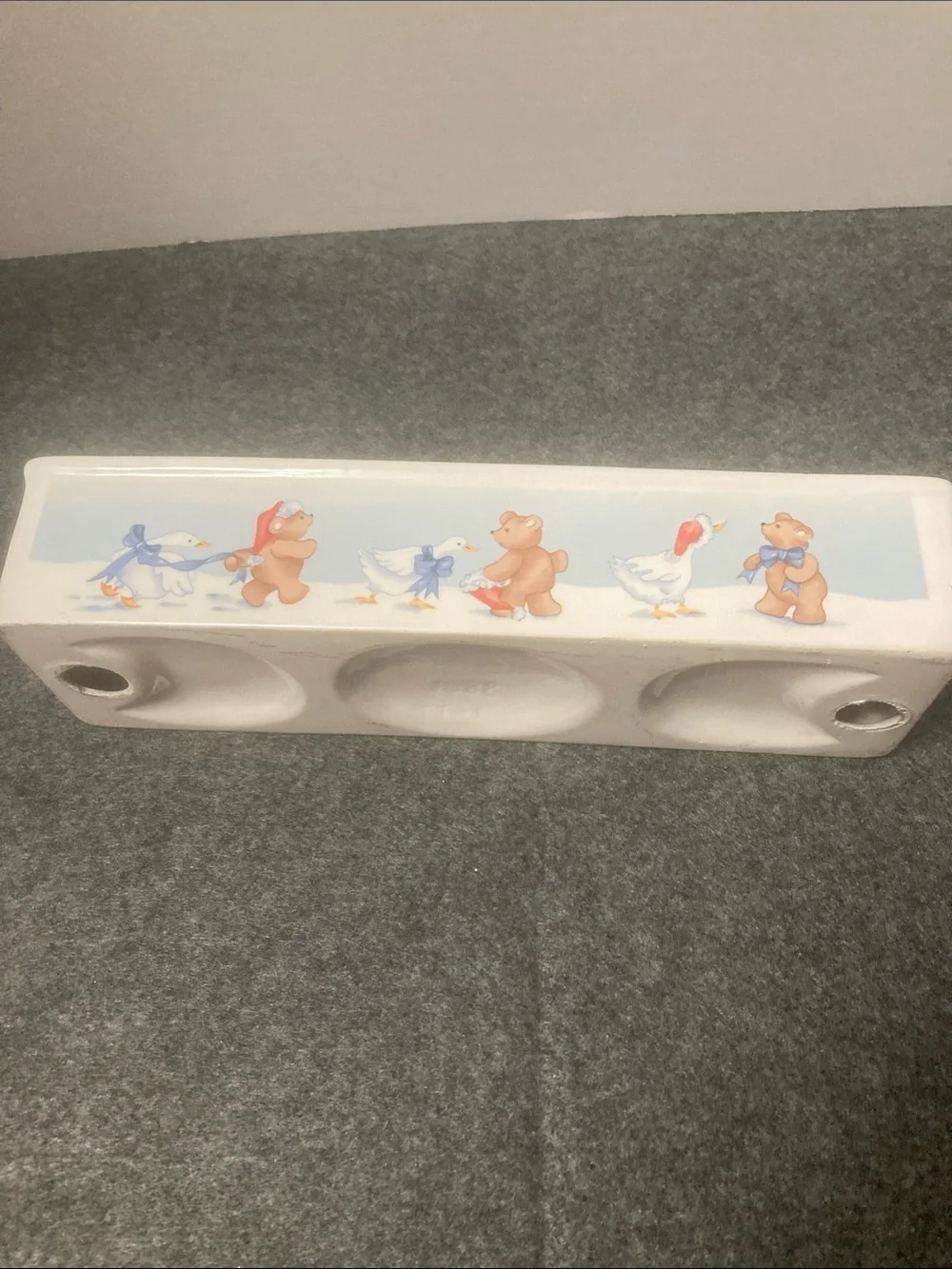 Vintage House of Lloyd 1988 cracker dish geese and teddy bears ceramic
